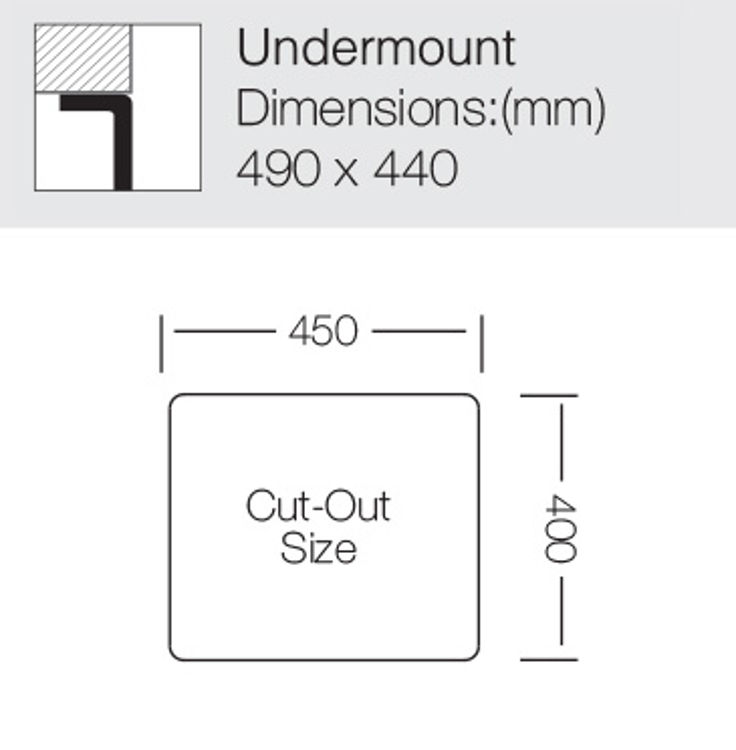 Mynd af UKinox TNL vaskur 450x400 mm mattur 