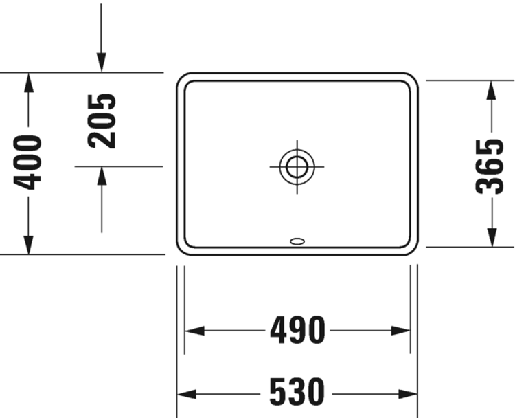 Mynd af Duravit handlaug Starck 3 490x365mm undirlímd