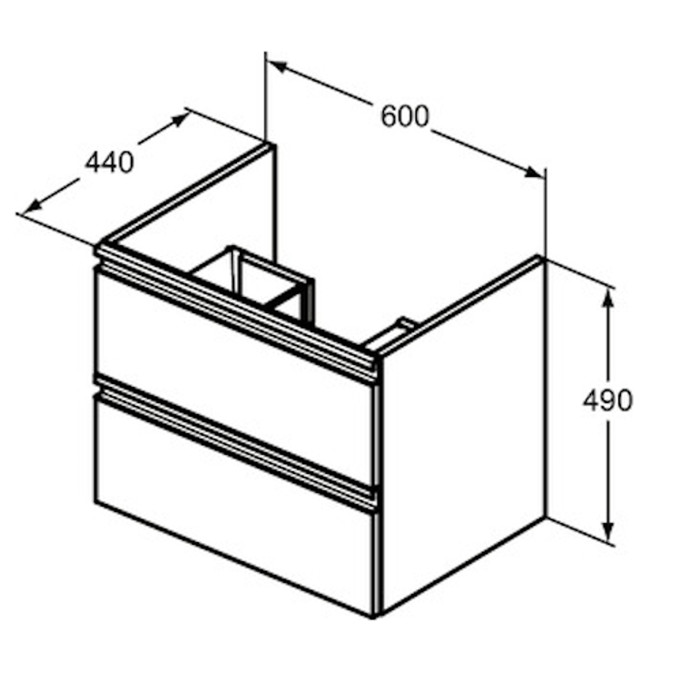 Mynd af Ideal Standard TESI innrétting 60x44cm Svartur Matt