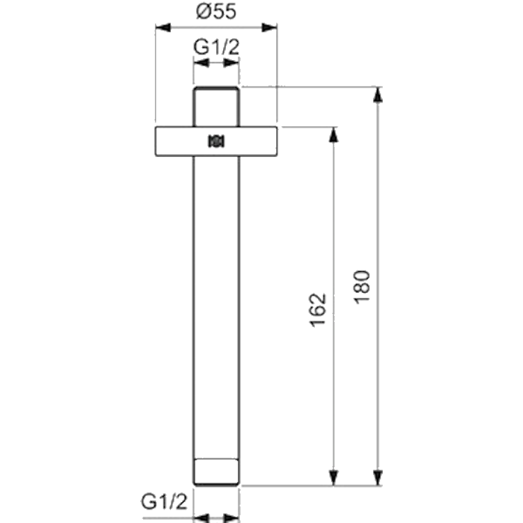 Mynd af Ideal Standard IDEALRAIN sturturör í loft 150mm Svartur matt
