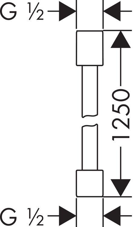 Mynd af AXOR Starck sturtubarki 125cm Burstað brass