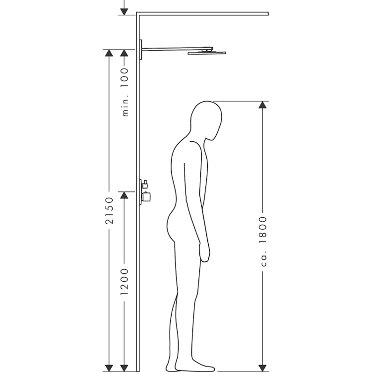 Mynd af AXOR ShowerSolutions sturtuhaus Ø300mm í vegg Króm