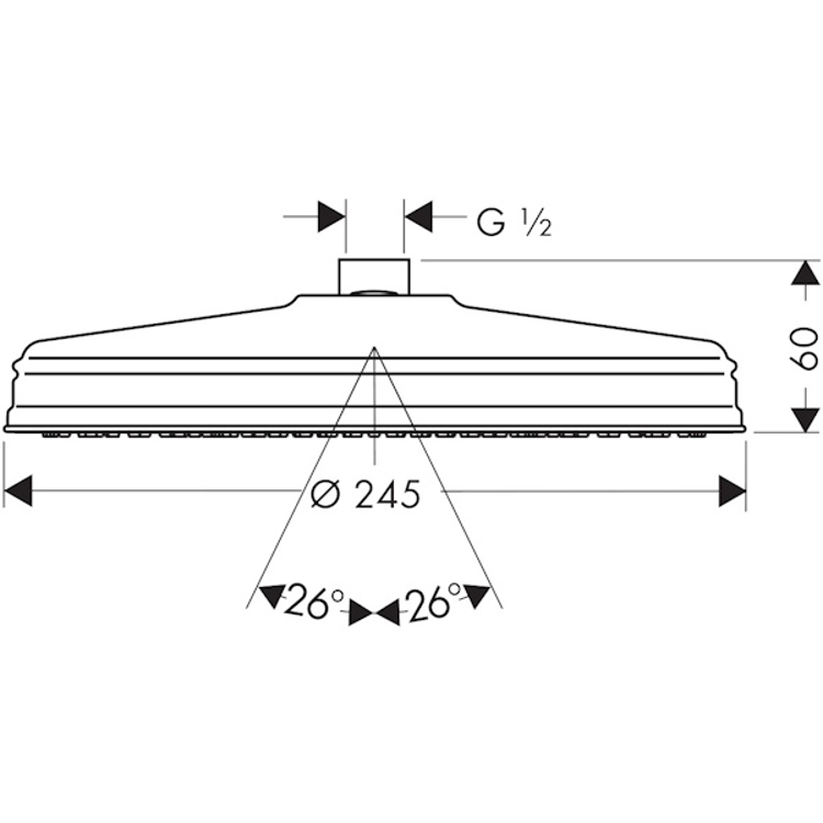 Mynd af AXOR Montreux sturtuhaus Ø240mm Króm