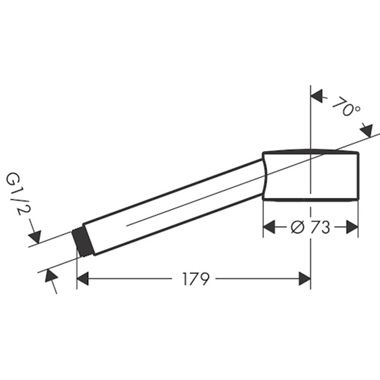 Mynd af AXOR One 1jet EcoSmart handsturta Ø75mm Svart burstað króm 