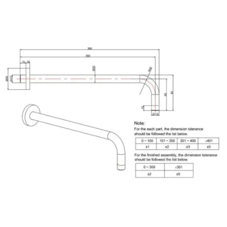 Mynd af Crosswater MPRO sturturör í vegg 330mm Svartur Matt