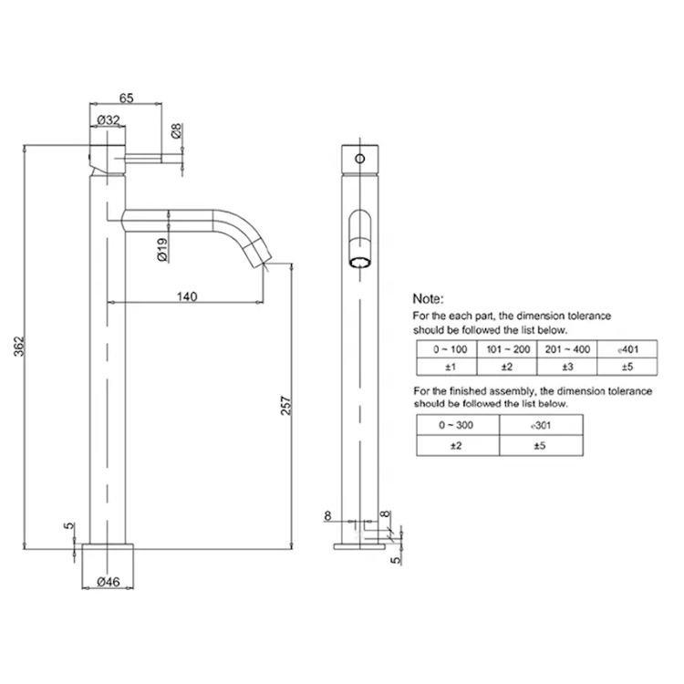 Mynd af Crosswater MPRO handlaugartæki 361mm Burstað stál
